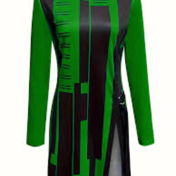 Geo print split dress - Picture 2 of 4